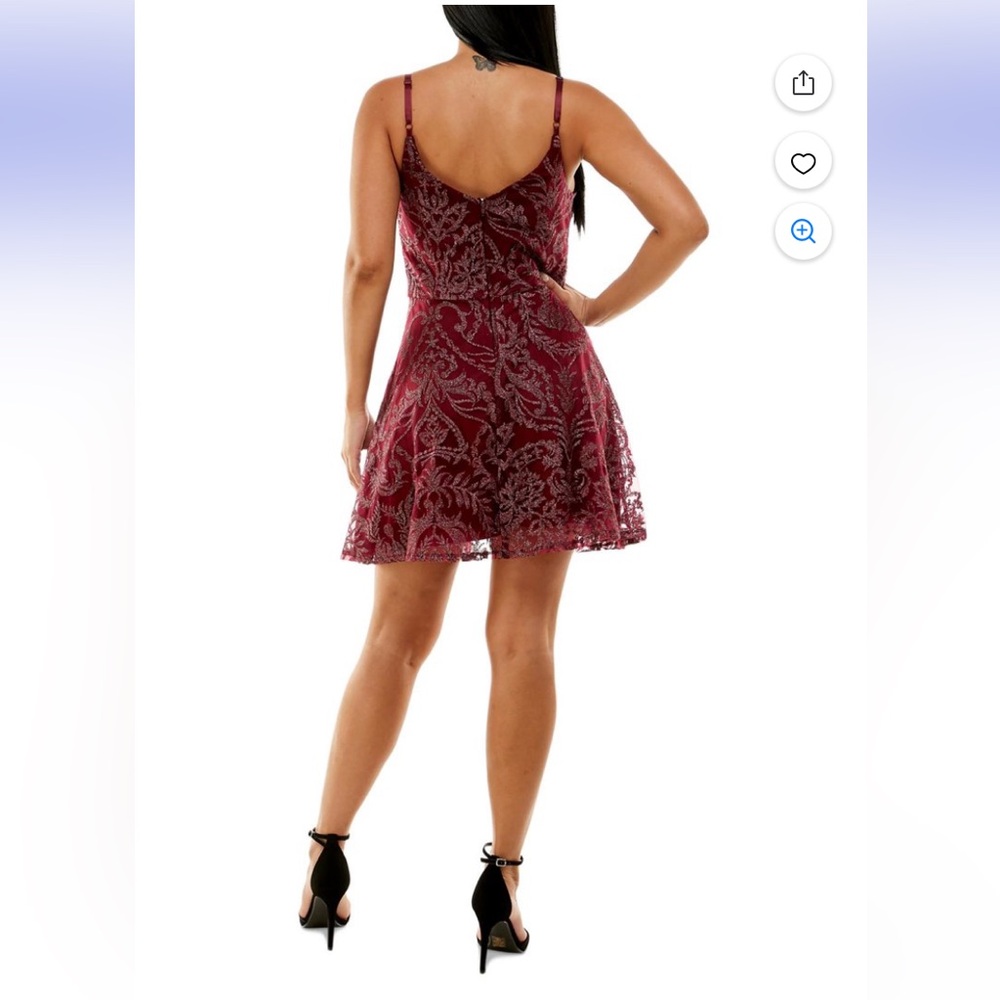 Speechless Womens Juniors Embroidered Shimmer Cocktail And Party Dress